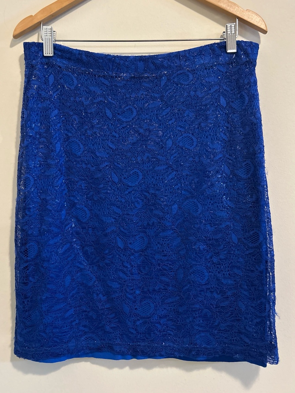 H&M Royal Blue Lace Pencil Skirt
